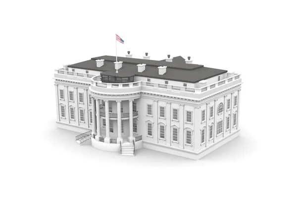 stock image White house rendered illustration isolated on a white background.