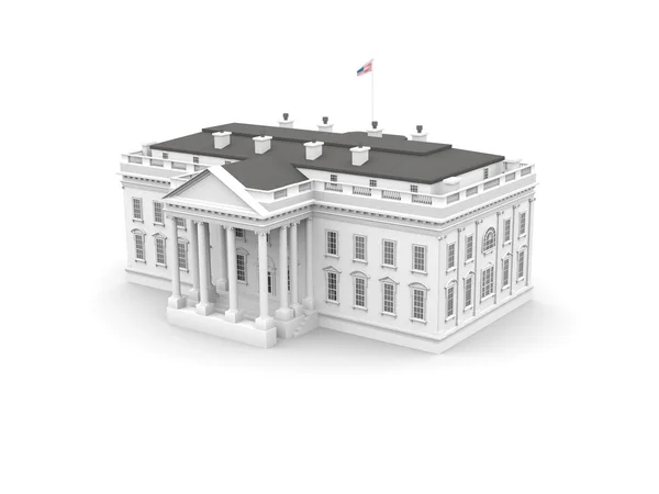 stock image White house rendered illustration isolated on a white background.