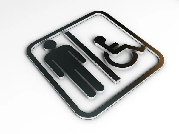 Men's disable restroom sign — Stock Photo, Image