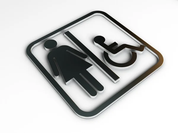 Woman disable restroom sign — Stock Photo, Image