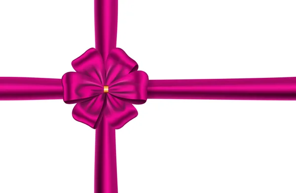 Ruban rose avec noeud de fleur — Image vectorielle