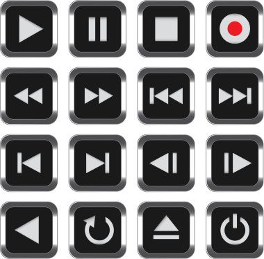 Multimedia control icon set clipart