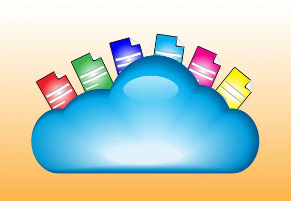 Illustration zum Konzept Cloud Computing — Stockvektor