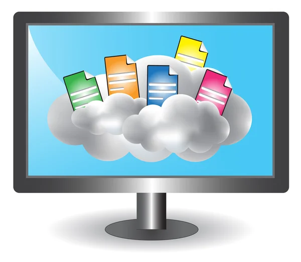 Illustrazione del concetto di cloud computing — Vettoriale Stock