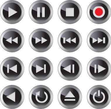 Multimedia icon/button set clipart