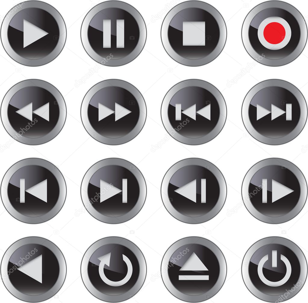 Multimedia icon/button set