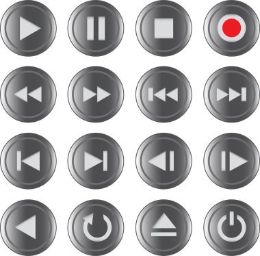 Multimedia control icon/button set clipart