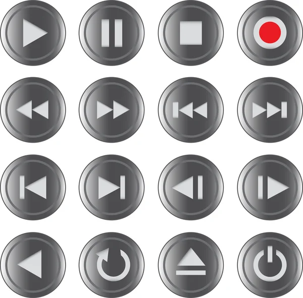 Multimedia control icon/button set — Stock Vector