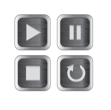 Çoklu ortam kontrol Icon set