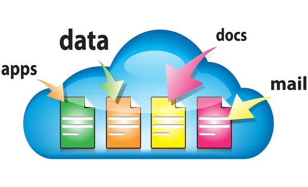 Ilustración del concepto de computación en nube — Archivo Imágenes Vectoriales