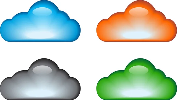 Conjunto de ícones de nuvem — Vetor de Stock