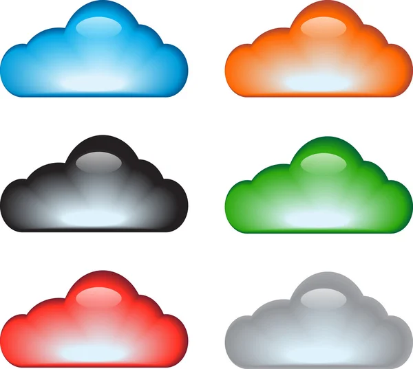 Wolkensymbol gesetzt — Stockvektor