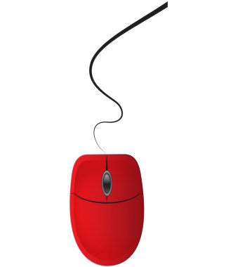 Red computer mouse clipart