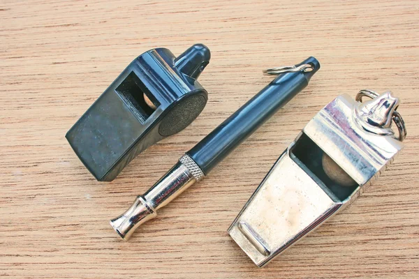 Set of three whistles — Stock Photo, Image