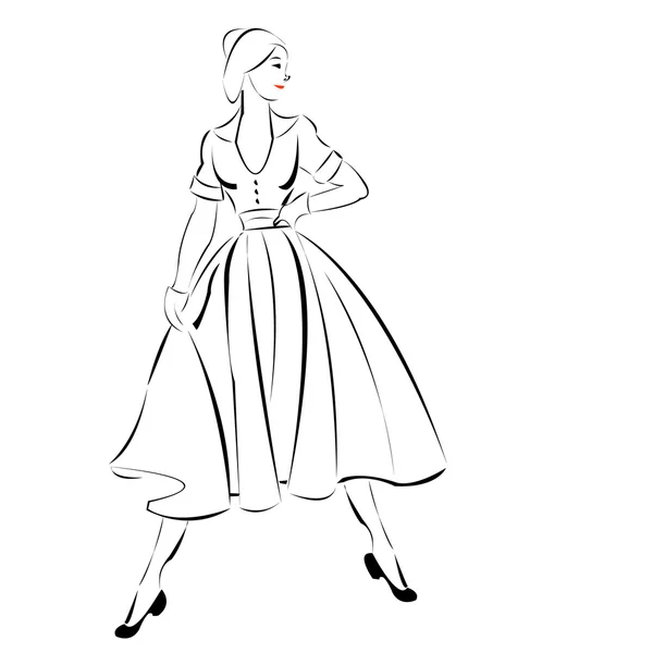 Девушка в платье — стоковый вектор