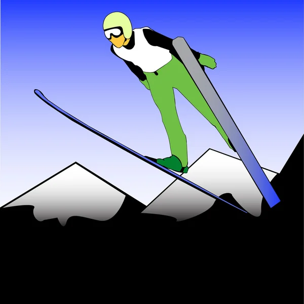 Ski Jumper in the air