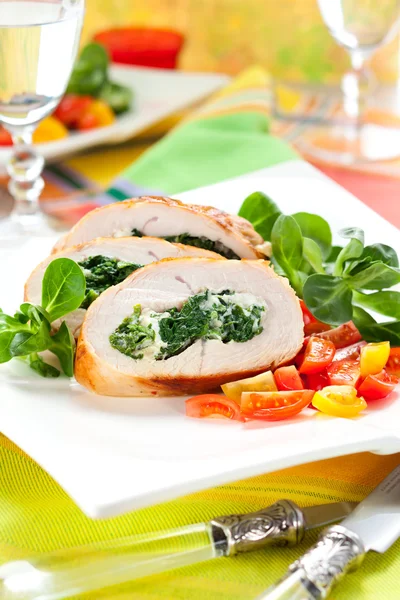 Turkey stuffed with spinach — Stock Photo, Image