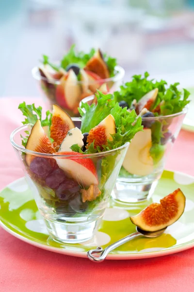 Gyümölccsel és sajttal salátával — Stock Fotó