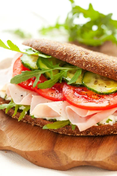 stock image Sandwich with ham and vegetables