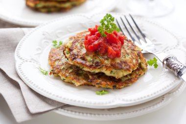 Zucchini pancakes clipart