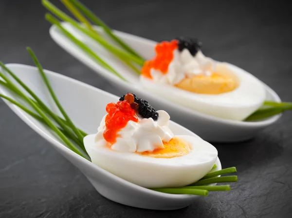 캐 비어와 계란 — 스톡 사진