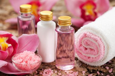 Body care products or spa still life clipart