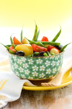 Potato and green bean salad clipart