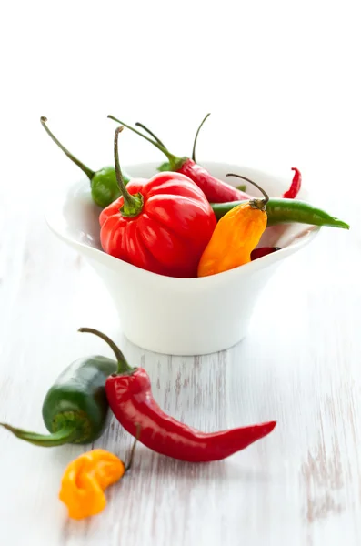 Mixed hot peppers — Stock Photo, Image