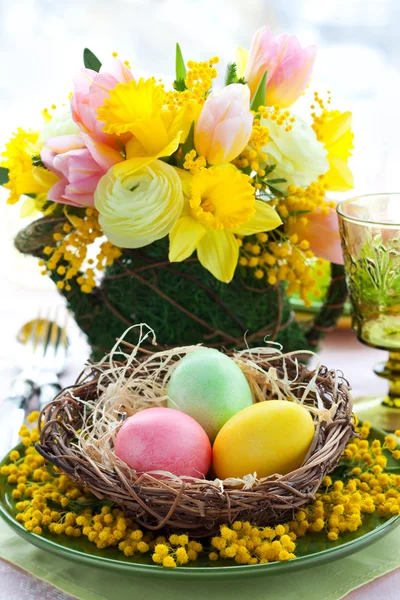 Apparecchiatura tavola Pasqua — Foto Stock