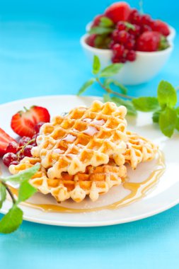 Waffles with berries clipart