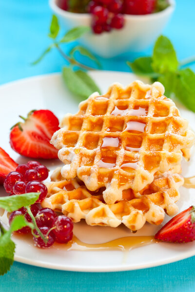 Waffles with berries