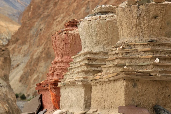 Big Stupas which are nature buddhism praying place — Stock Photo, Image