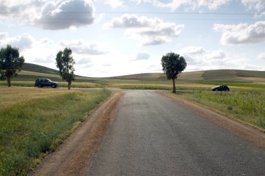 güzel kırsal manzara içinde kavşak