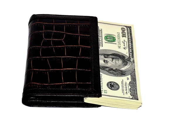 Бумажник с деньгами — стоковое фото