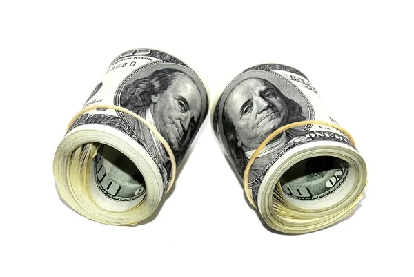 Dois rolos de dólar — Fotografia de Stock