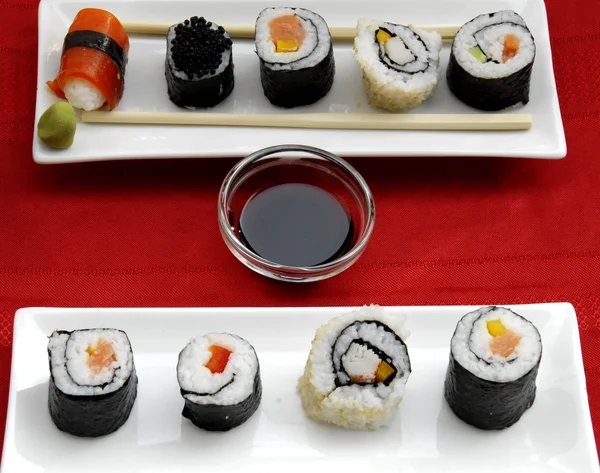 Colourful sushi rolls — Stock Photo, Image