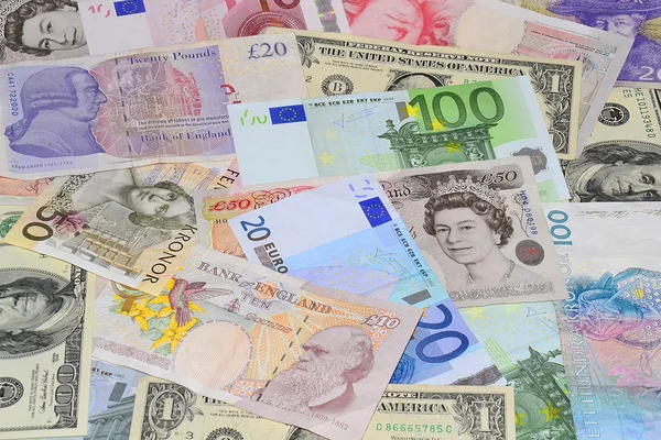 Banknotes of different countries — Stock Photo, Image