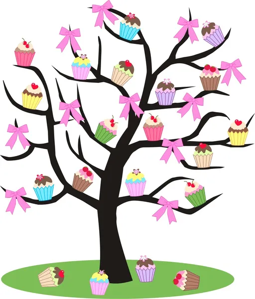 Albero dei cupcake — Vettoriale Stock