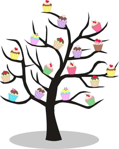 Cupcake tree — Stock Vector