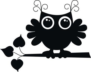 A black owl clipart