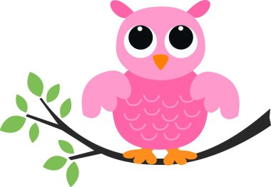 A pink owl clipart