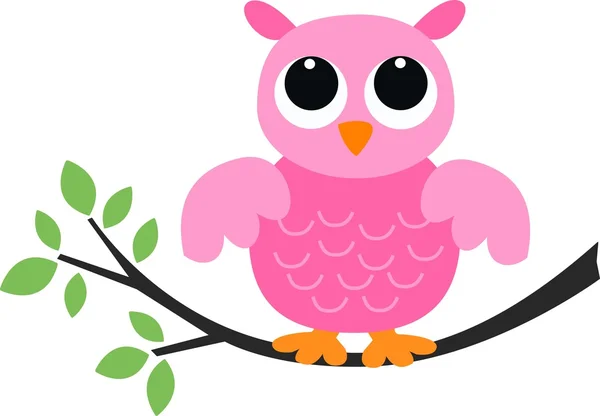 粉红色的猫头鹰 — 图库矢量图片