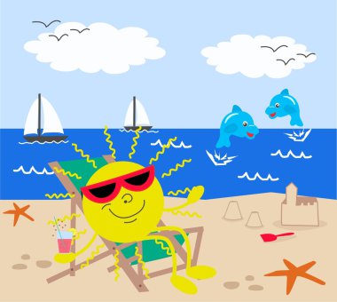 Holiday on the beach clipart