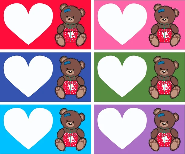 Plates bordures avec un petit ours mignon — Image vectorielle