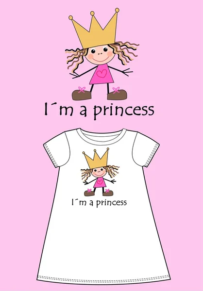 Kızlar giymek için Prenses desen — Stok Vektör