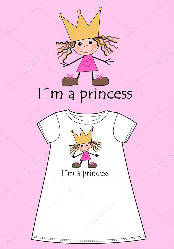 Princess pattern for girls wear