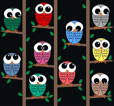 Owl background clipart