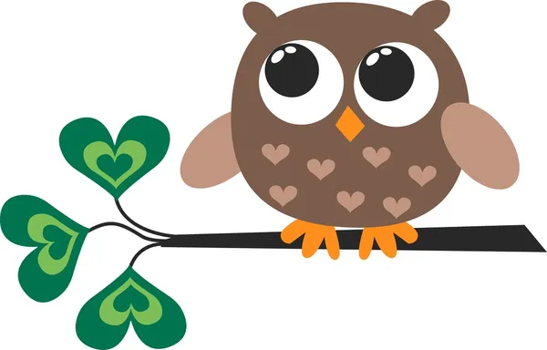 A cute little brown owl — Stock Vector