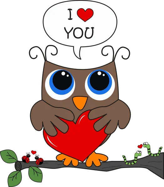 I love you sign and owl — Zdjęcie stockowe