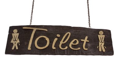 Toilet wood signboard clipart